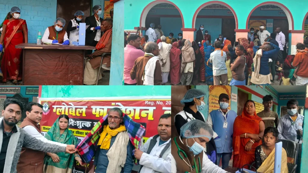 उदाकिशुनगंज में निःशुल्क स्वास्थ्य जांच शिविर का आयोजन: 500 लोगों की जांच, दवाएं व जांच रिपोर्ट निशुल्क वितरित